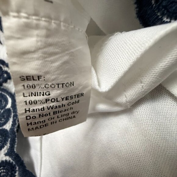 TRAC Women's Embroidered Cover-Up Romper White/Navy Sz M Summer Beach - Picture 5 of 13